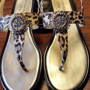 Anne Klein Annabella Leopard Print Sandals.